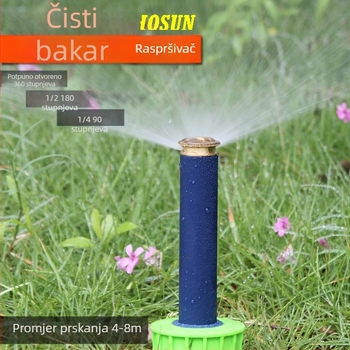 Bakreni teleskopski podzemni prskalice za vrt, automatski i podesivi