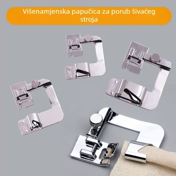 Set od tri presne stopice za šivaću mašinu — hemiranje i završna obrada rubova, veličine 4/8, 6/8, 8/8