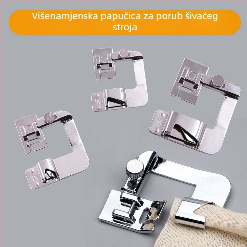 Set od tri presne stopice za šivaću mašinu — hemiranje i završna obrada rubova, veličine 4/8, 6/8, 8/8