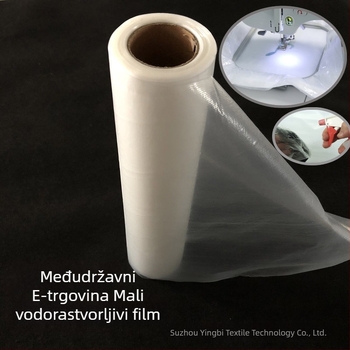 Vodotopivi film za vezenje, PVA-35um, 0,35 mm, Jiangsu podrijetlo, izvrsna rastezljivost i prozračnost