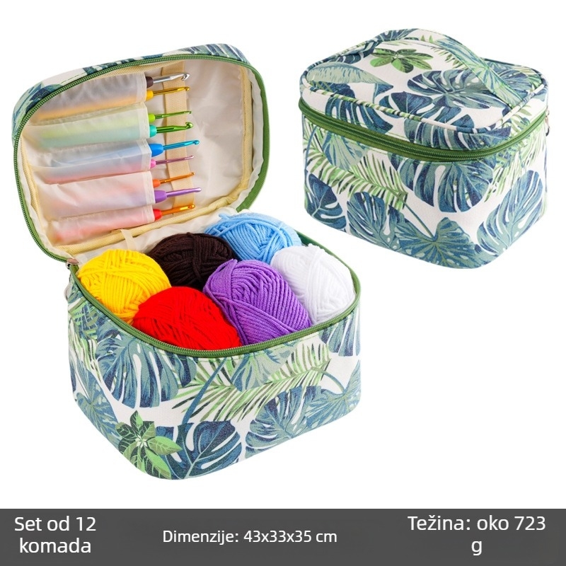 Set kukičanje s DIY materijalima i torbom za pohranu, 12 kutija, ukupna težina 720 g