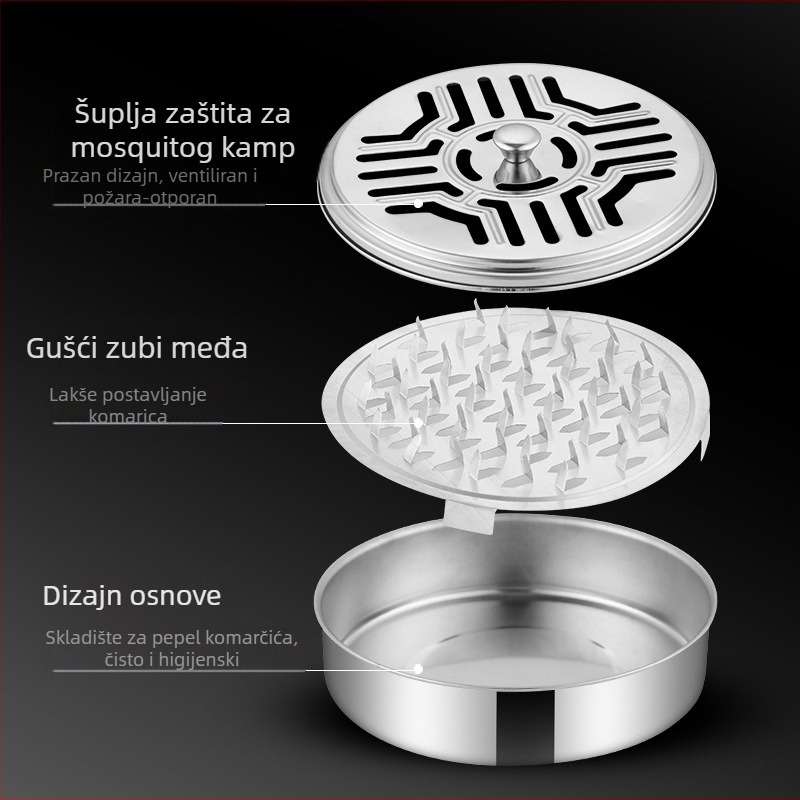 Kutija za moskitne spirale, višekratna upotreba, otporna na vjetar, bez logotipa