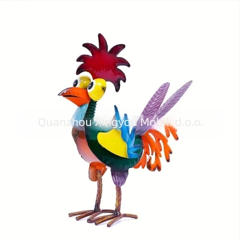 Željezni pijetao u karikaturi – ukras za unutarnju i vanjsku upotrebu