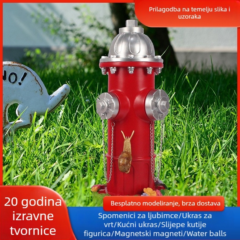 Statu psa s lažnim vatrogasnim hidrantom za dvorište, smola, Jinhuob, kineski stil