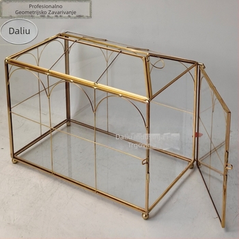 Geometrijska staklena kutija za svadbene kartice s preklopnim poklopcem
