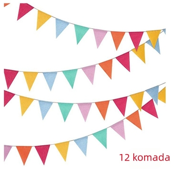 Imitirana lanena trokutasta zastavica – HFJAJU, pennant stil, vučna zastavica, rekvizita za uređenje prostora; pogodna za Božić i Dan zaljubljenih