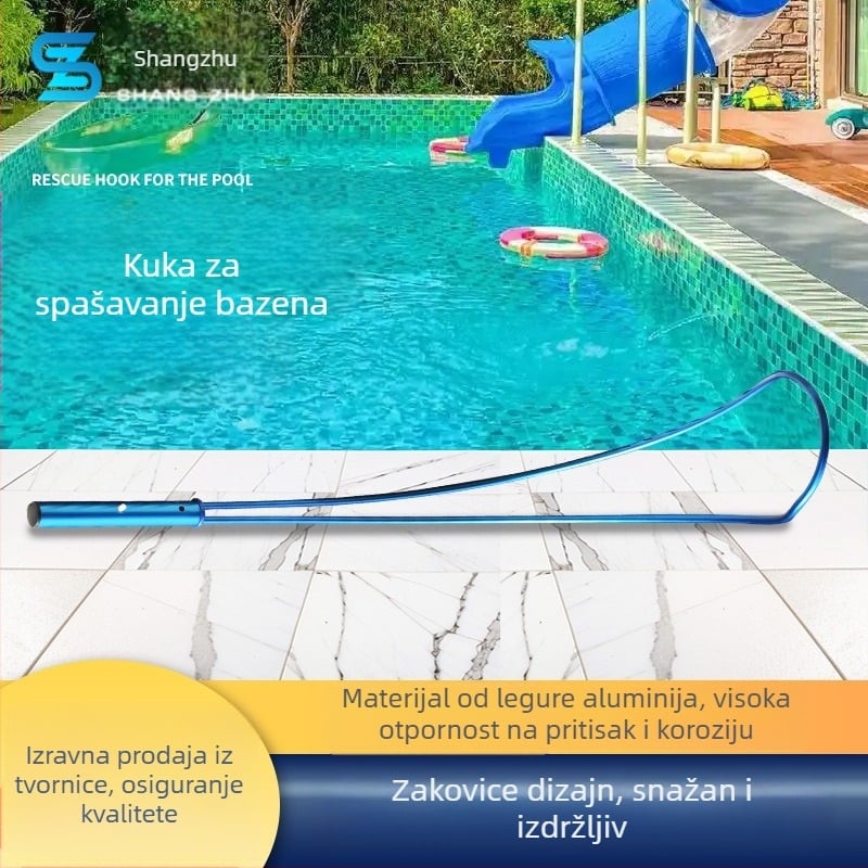 Aluminijski izolirani spasilački kuk s rolom za bazene i alate za spašavanje