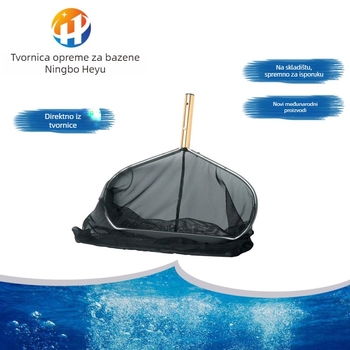 Mrežasti alat za čišćenje bazena s čvrstim aluminijskim okvirom i mrežastom vrećicom za lišće i nečistoće