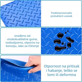 Podloga za bazen s vodnim valovitim uzorkom, pravokutnog oblika, PVC, periva, moderan minimalisticki stil