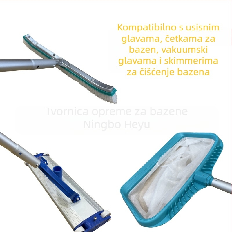 Aluminijska šipka za pribor za čišćenje bazena, čvrsta spojena konstrukcija, bez hvatača dlaka