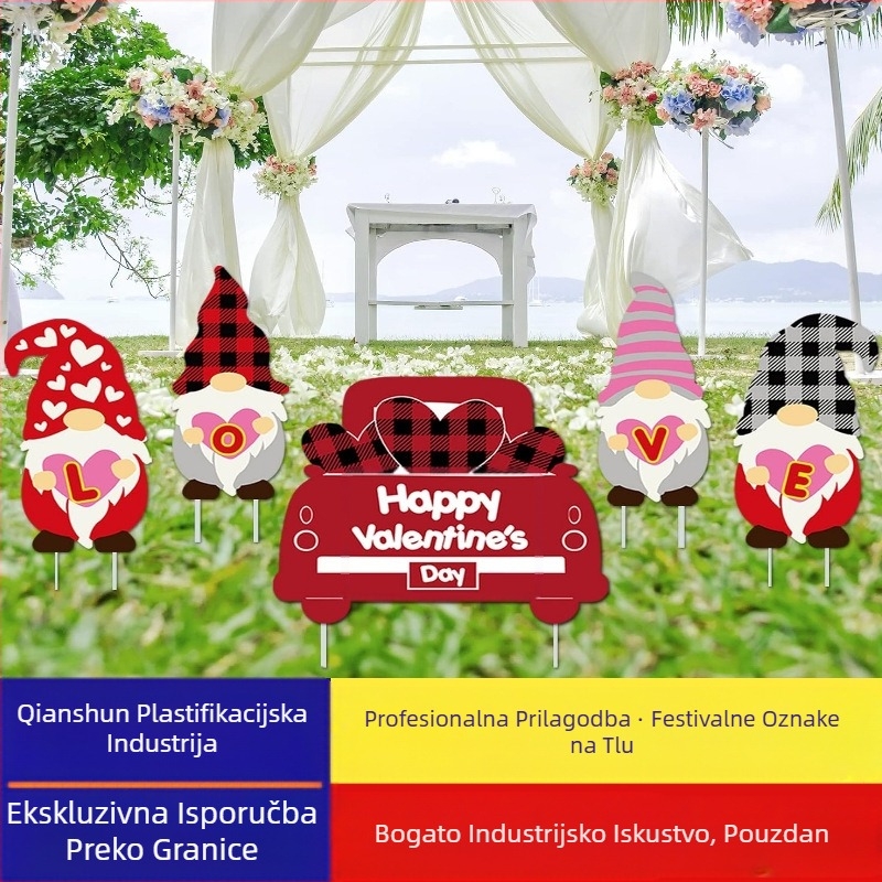 Vrtni natpis za Dan zaljubljenih — UV ispis, vodootporan i otporan na vlagu (Podrijetlo: Dongguan; Marka: DGQIANSHUN558, Ganshun; UV ispis; Vodootporan, otporan na vlagu i UV otporan)