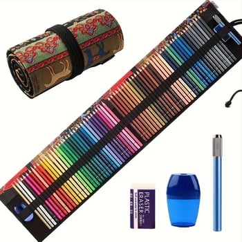 72 bojice za bojenje na bazi ulja, okruglo drveno kućište, za umjetnost i crtanje