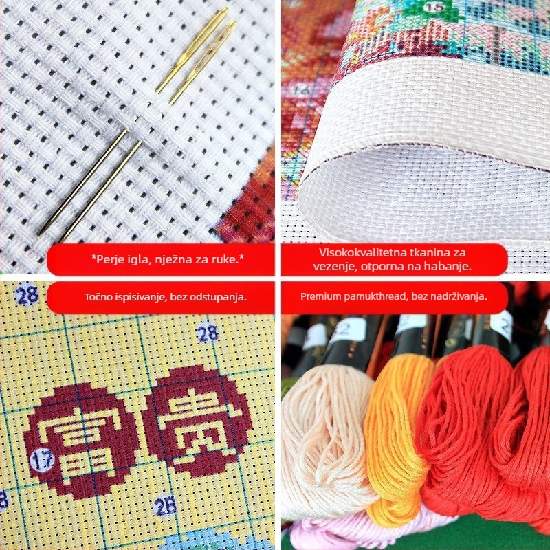 Kit za križno šivanje – motiv lika na platnu 11CT, križno šivanje, moderni minimalistički stil