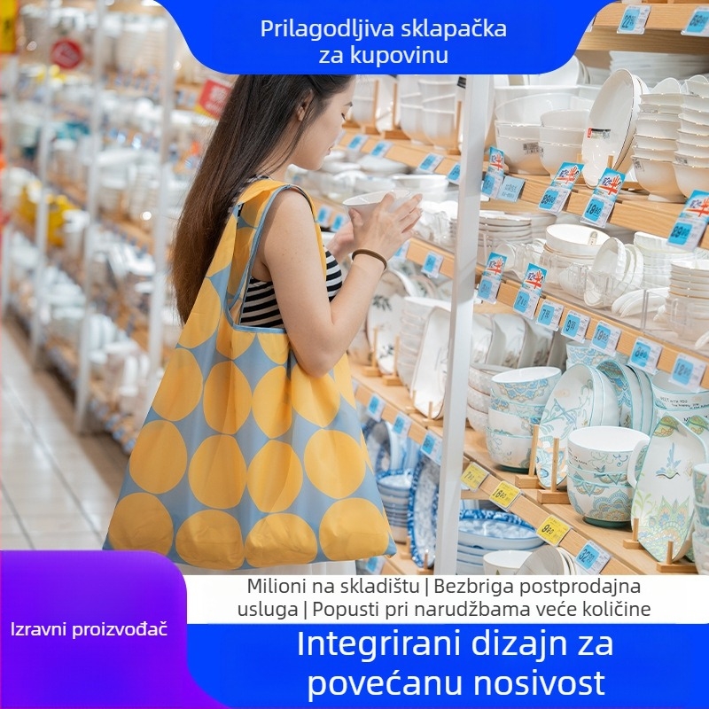 Techen XH-01 Torba za kupovinu, Poliester, 20 kg nosivost, crtani uzorak, Otisnut logotip