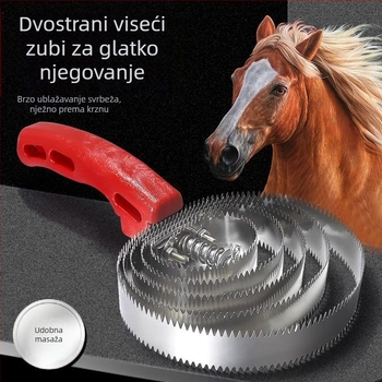 Set češljem za njegu krave i konja: masažni češalj, nazubljeni češalj i četka za čišćenje konjske dlake