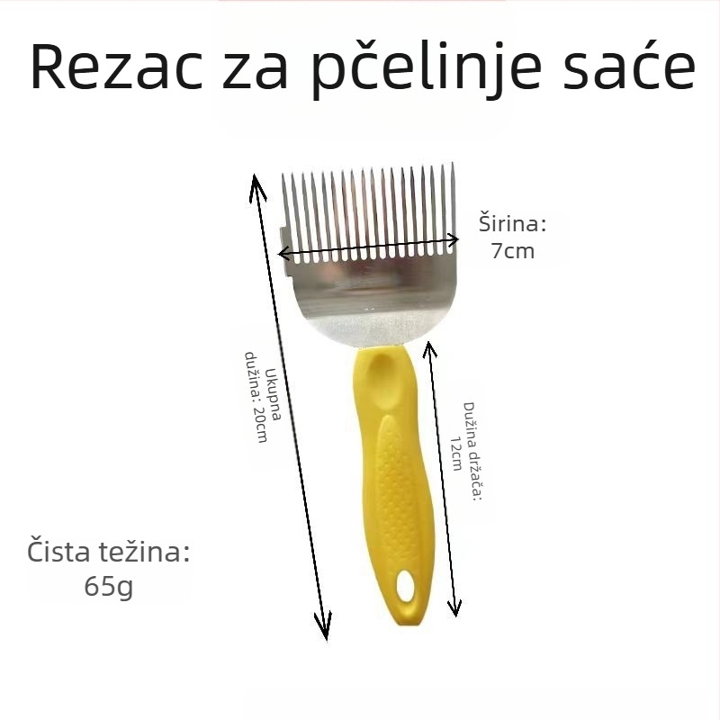 Nehrđajući čelik – vilica za rezanje meda s 18 oštrica i nož, alati za pčelarstvo, otporan na hrđu