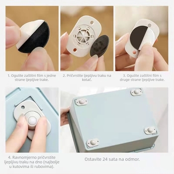 Univerzalni okretni kotači za namještaj – ABS + nehrđajući čelik, za posude za cvijeće i smeće, kuglični tip, ljepilni montažni bez bušenja