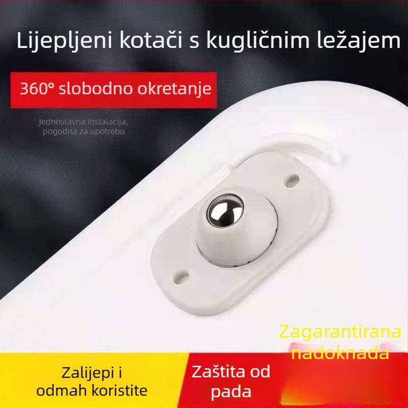 Univerzalni okretni kotači za namještaj – ABS + nehrđajući čelik, za posude za cvijeće i smeće, kuglični tip, ljepilni montažni bez bušenja