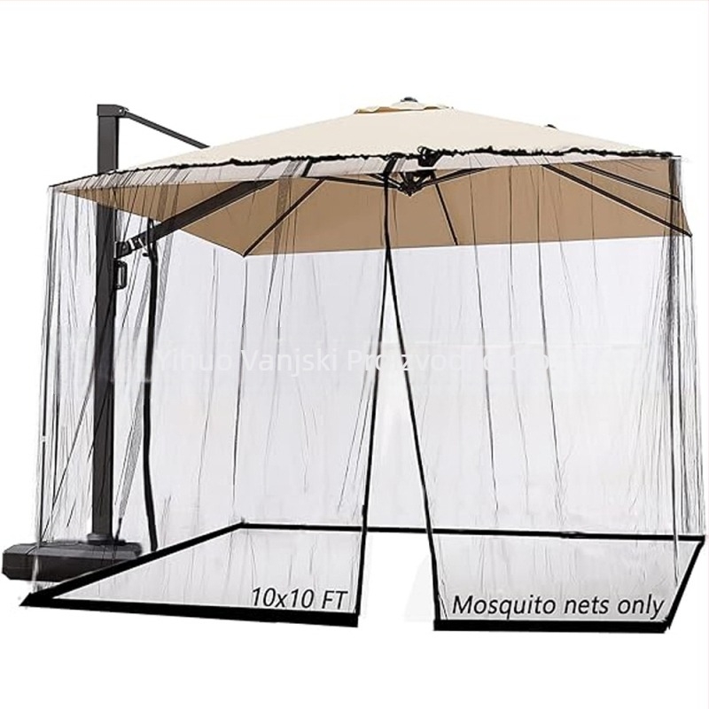 Moskito mreža za kišobran – kupolna mreža, poliestersko vlakno, s jednim vratima, bez nosača