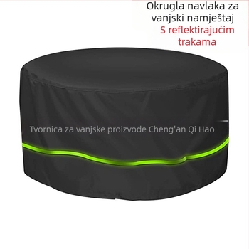 Okrugla vanjska navlaka za namještaj s reflektirajućom trakom, od Oxford tkanine 210D/420D, za okrugle stolove i stolice