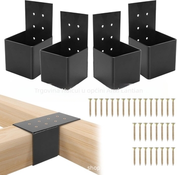 Konektor nosača za ogradu ploče za pergolu — galvanizirano čelika, model BB-56, namijenjen za paviljon, okvir od ratana i ogradu palube, moderni minimalistički stil, praškasti premaz.