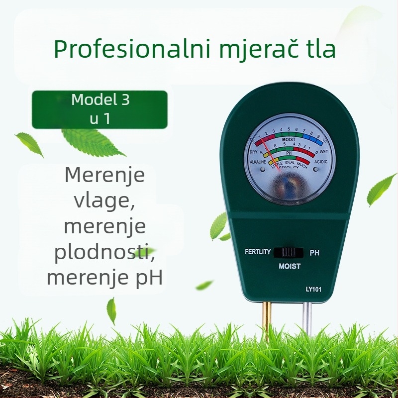 Ambition LY101 Detektor tla za hortikulturu — pH tester i mjerač vlage, NPK mjerenje