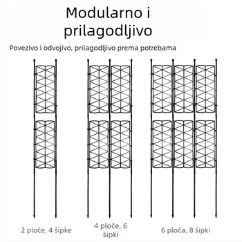Plastično obložena čelična penjačka rešetka za vanjske vrtove i balkone; podrška za ruže, okvir pergole, vrtni zaslon