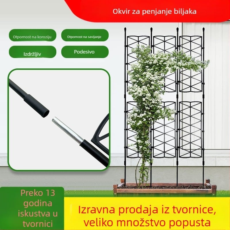 Plastično obložena čelična penjačka rešetka za vanjske vrtove i balkone; podrška za ruže, okvir pergole, vrtni zaslon