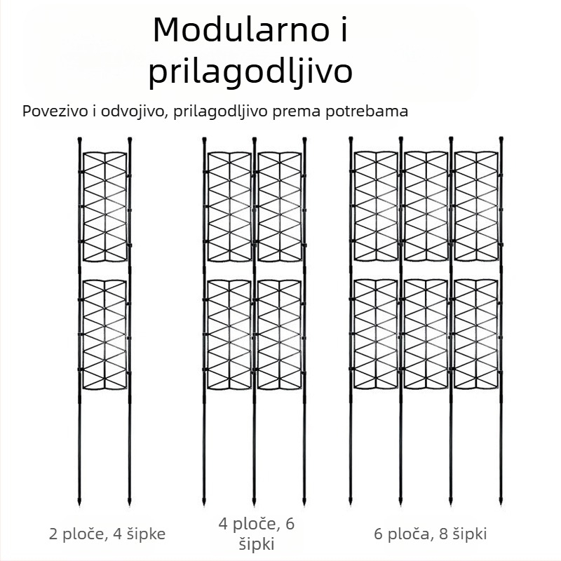 Plastično obložena čelična penjačka rešetka za vanjske vrtove i balkone; podrška za ruže, okvir pergole, vrtni zaslon