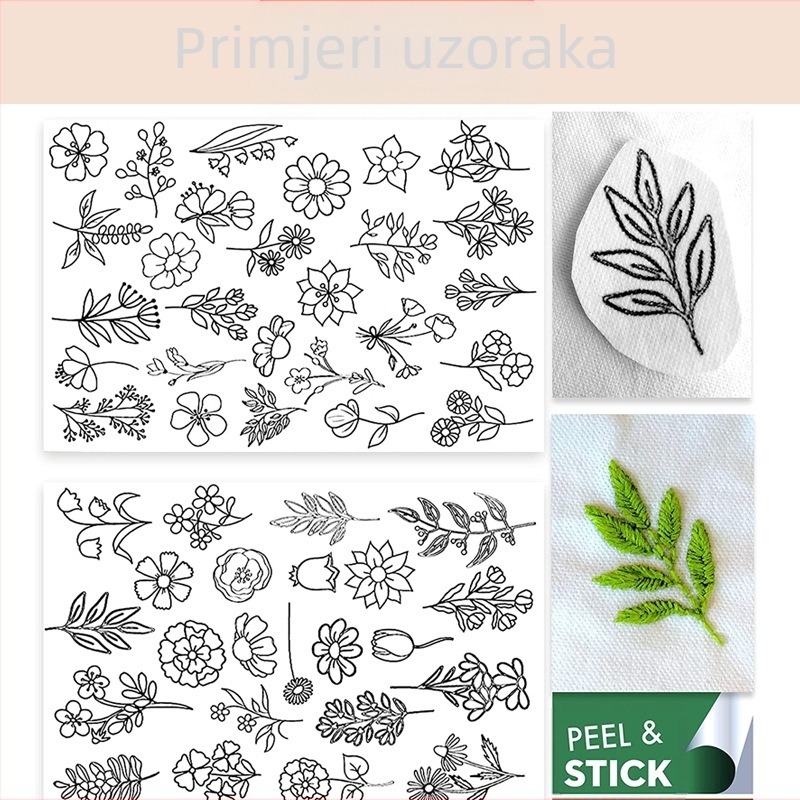 Vodno rastvarajuće netkano ljepilo s tiskanim uzorcima, EVA polimerna osnova, samolijepljivo, otporno na pranje