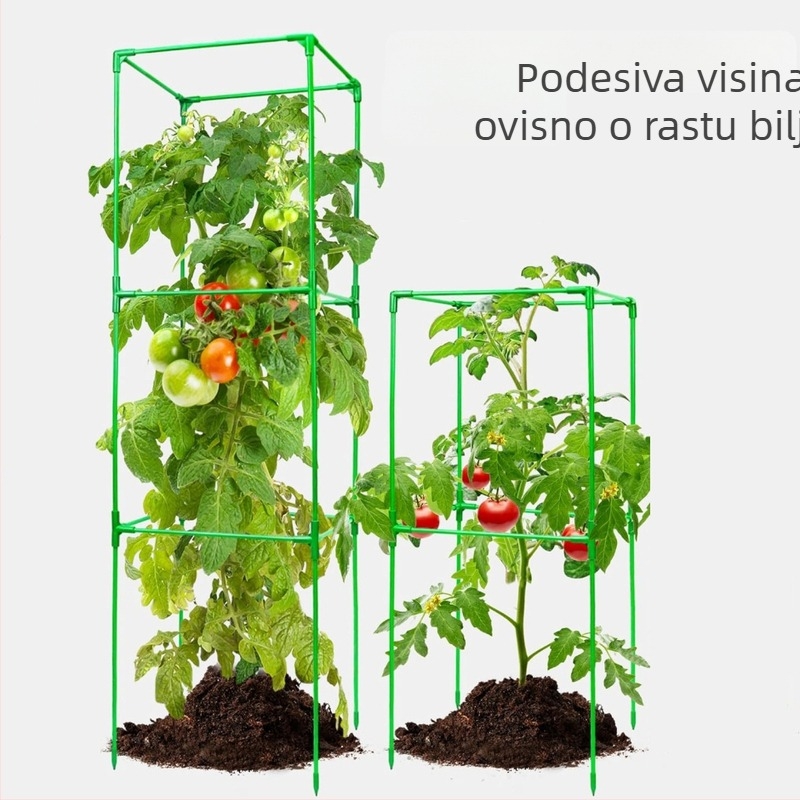 Balkonska rešetka za rajčice i penjačke biljke – potporni stup za krastavce, grah i ružu