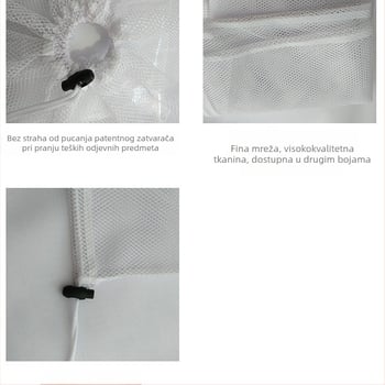 Prevelika vrećica za pranje s vrpcom i dvostrukom mrežom (finom i grubom) za njegu odjeće, zavjesa i deka — Poliester, Tianlu