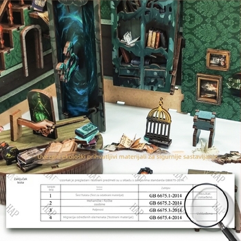 Drveni DIY kućni-puzzle nosač za knjige – Ručno izrađeno Whale Sky, Porijeklo Fujian, Za uzrast 15–35