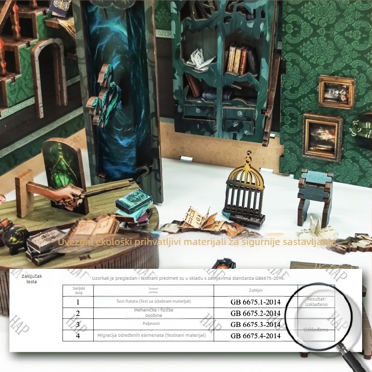 Drveni DIY kućni-puzzle nosač za knjige – Ručno izrađeno Whale Sky, Porijeklo Fujian, Za uzrast 15–35