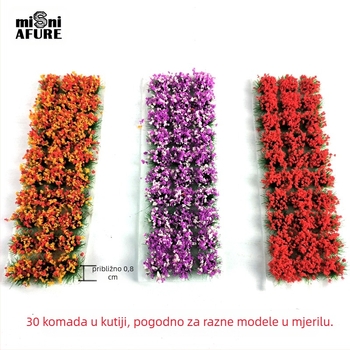 Mali krajolik s cvjetnim skupinama – smola, Times miniature model, 1 kutija/30 komada, DIY moguć, sastavljeno
