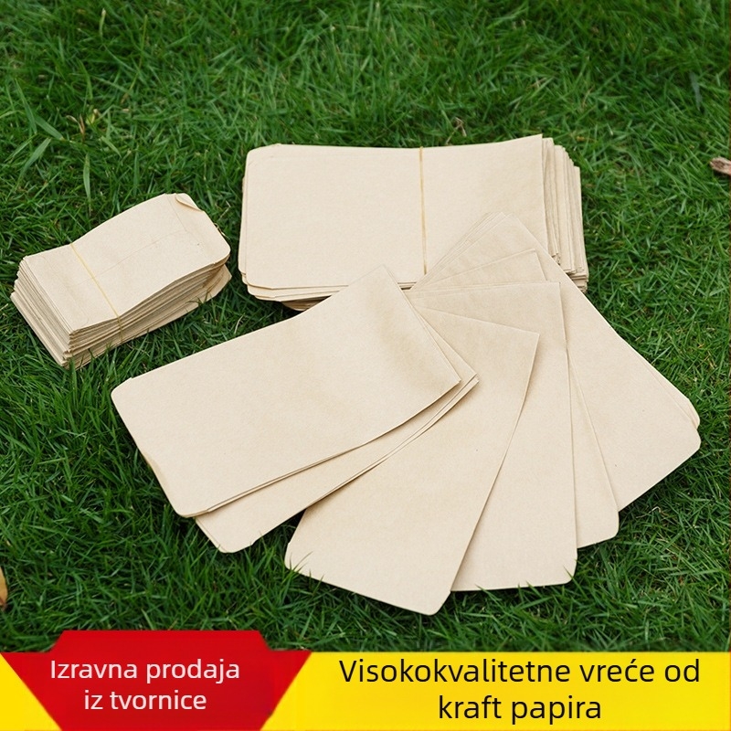 Torba za sjemenke od Kraft papira s našivenim preklopom