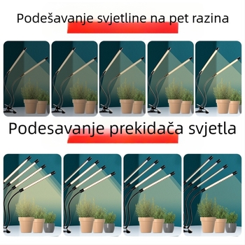 LED svjetiljka za rast biljaka - puni spektar, 5730 LED, 18 LED, USB napajanje 5V, IP66 zaštita