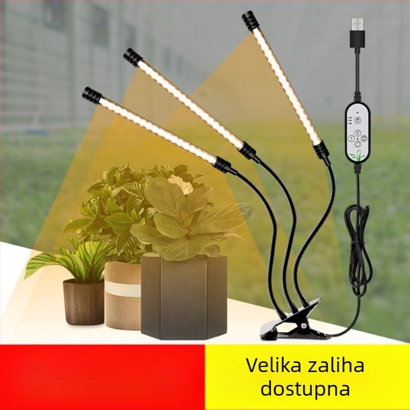 LED svjetiljka za rast biljaka - puni spektar, 5730 LED, 18 LED, USB napajanje 5V, IP66 zaštita