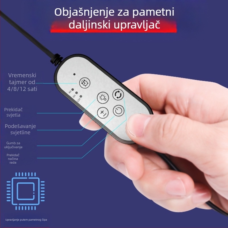 LED svjetiljka za rast biljaka - puni spektar, 5730 LED, 18 LED, USB napajanje 5V, IP66 zaštita