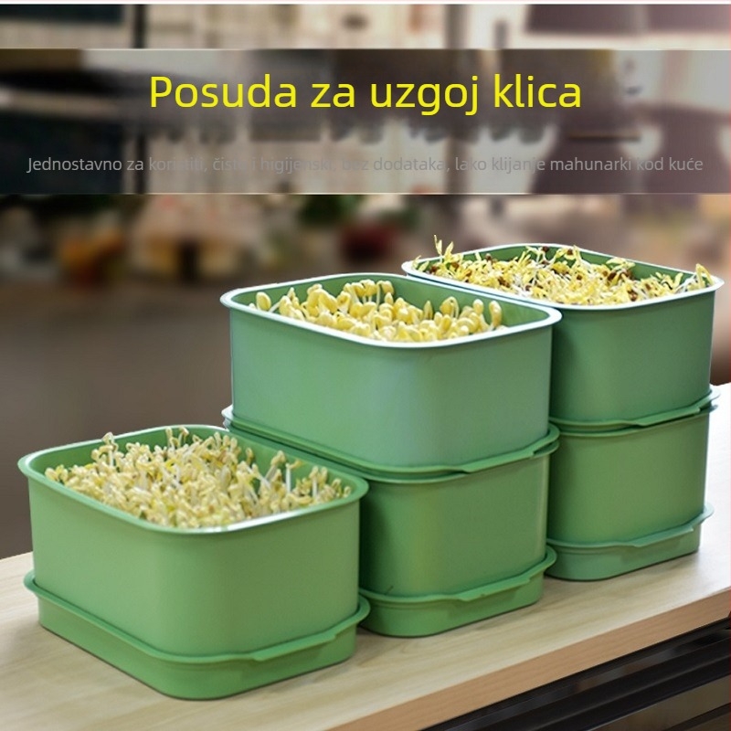 2 posude za klijanje graha, plastični stolni spremnik, Wei Zhaoye