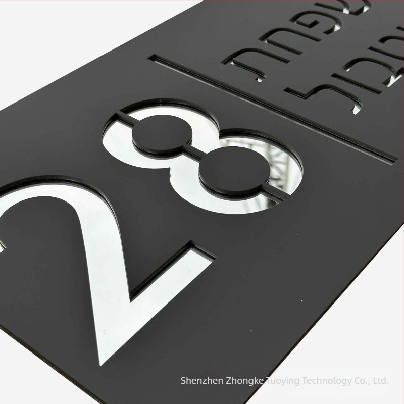 Prozirna akrilna pločica s brojem kuće, prilagođena hotelima, pansionima i privatnim sobama