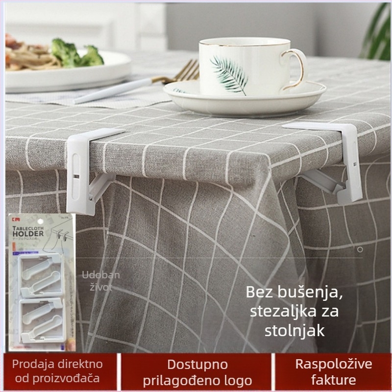 KM klips za stolnjak – ABS, protuklizni, fiksni, moderni minimalistički stil