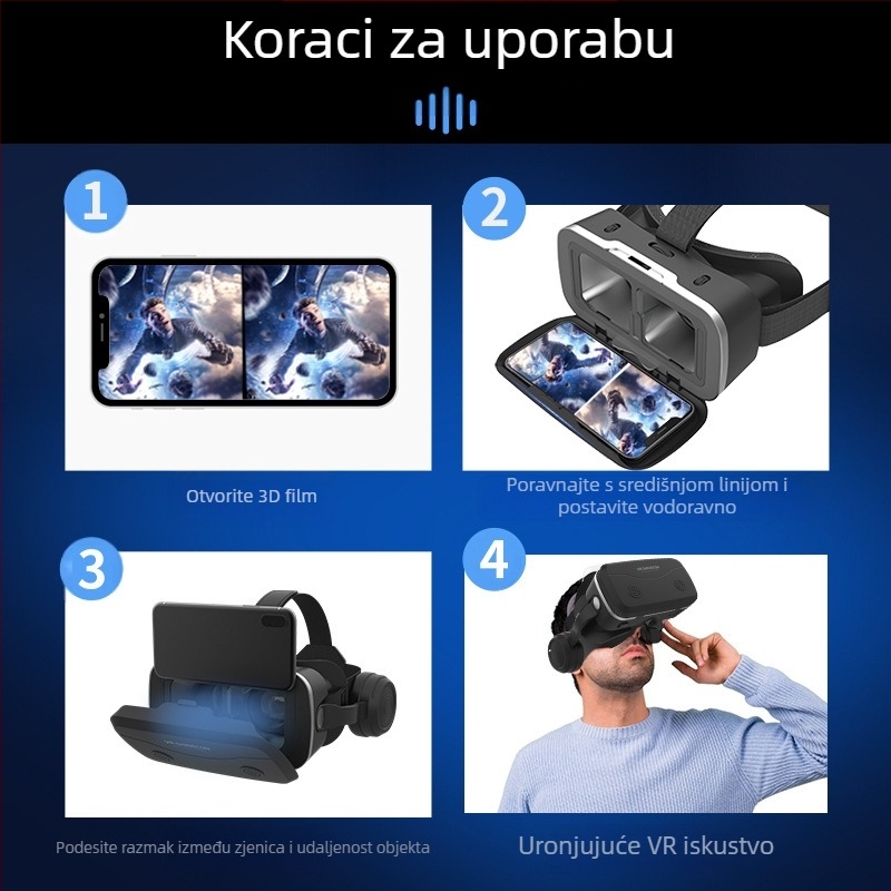 VR naočale G15E Magic Mirror — 3D, HD zaštita očiju, kompatibilno s telefonom, kompatibilno s slušalicama