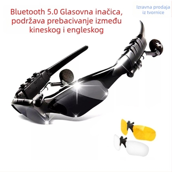Pametne bežične Bluetooth naočale za glazbu i pozive, polarizirane sunčane naočale s Bluetooth slušalicom, verzija 5.1, domet do 10 m, uklanjanje buke, duga baterija 4–8 sati, stereo zvuk