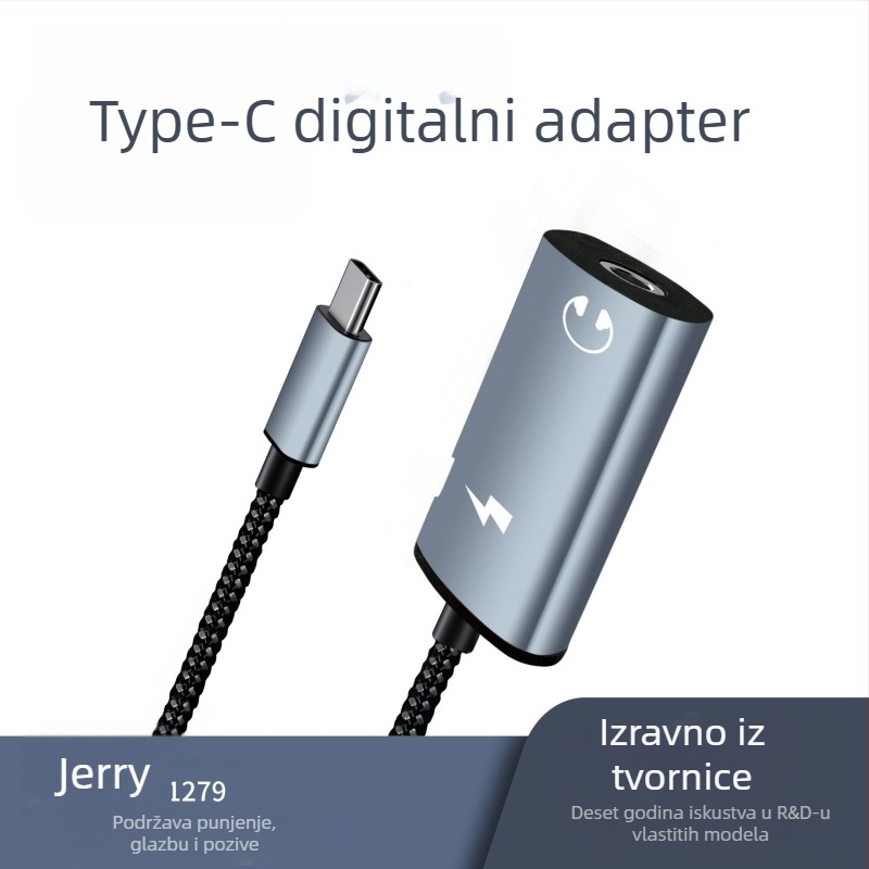 SALAMOER JS-39 Type-C adapter za slušalice za Android uređaje s Type-C sučeljem, licencirana privatna marka