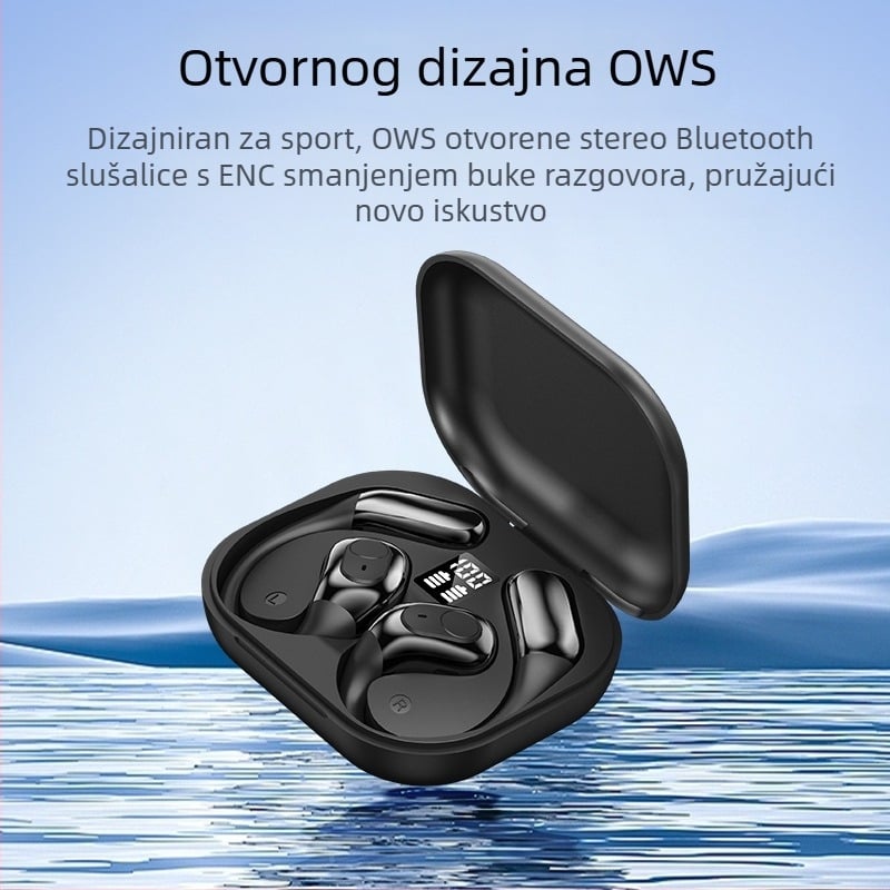 Bluetooth slušalice s kostnom provodljivošću – otvoreni dizajn, za sport, 5.4, IPX5, domet 10 m, trajanje baterije >8 h