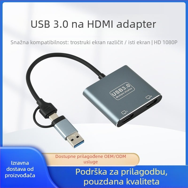 Vanjska grafička kartica SLMU104 s tri zaslona i USB 3.0 sučeljem