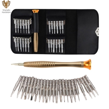 25-u-1 set odvijača u kožnom futrole, CR-V čelik, magnetski, bez izolacije, težina 0.09