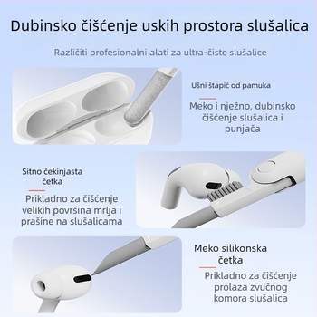 Četka za čišćenje računala – Q6A set za prijenosna računala, mobitele i digitalne kamere — ABS + spužva + vlaknasta flanela