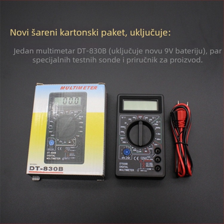 Digitalni višemetar DT830B – stolni multimetar, CE certifikat, spremanje podataka, automatsko isključivanje, model 830B